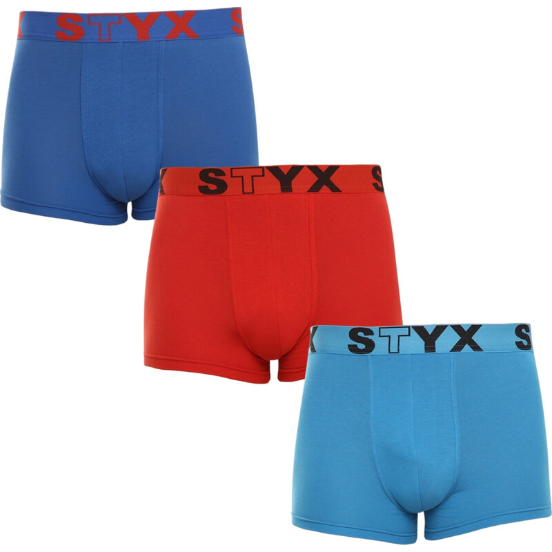 3PACK pánské boxerky Styx sportovní guma vícebarevné (G9676964)