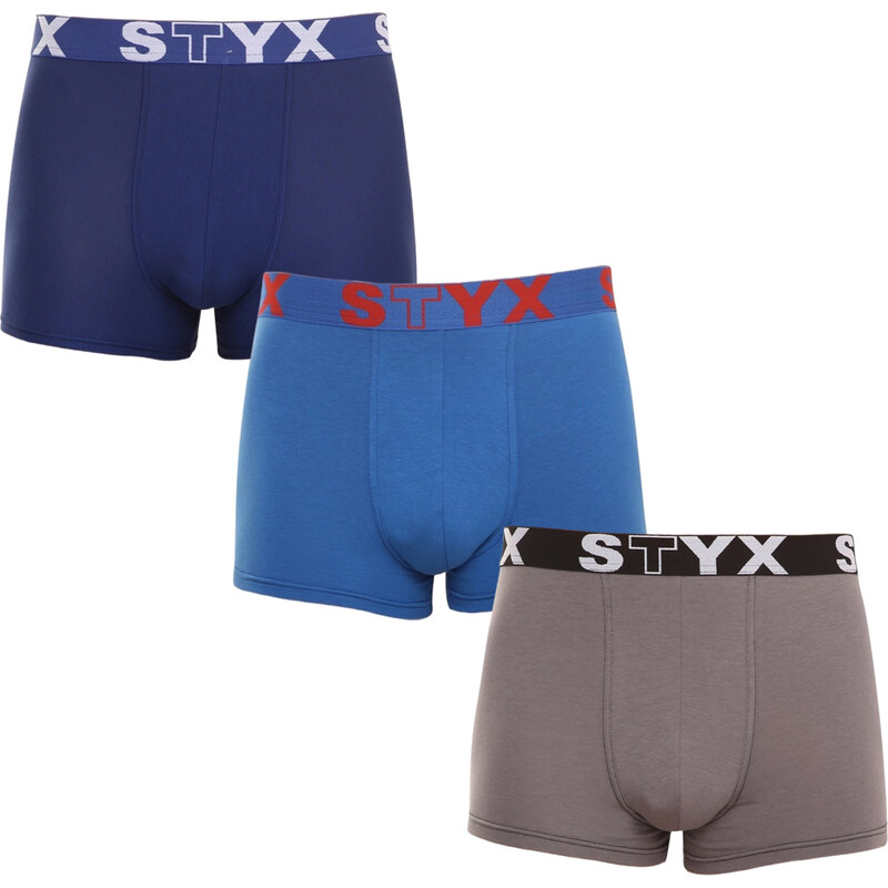 3PACK pánské boxerky Styx sportovní guma vícebarevné (G9676863)