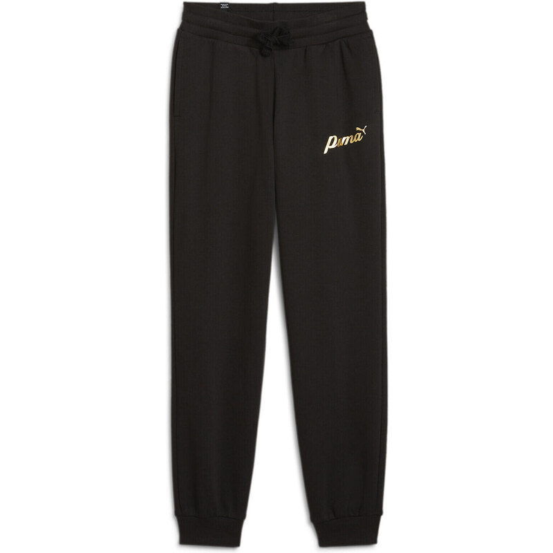 PUMA ESS+ SCRIPT Kalhoty pro mládež PUMA Black Gold Foil