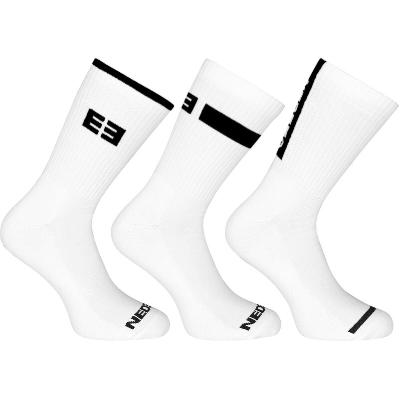 3PACK ponožky Nedeto sportovní vysoké bílé (3NOB4)