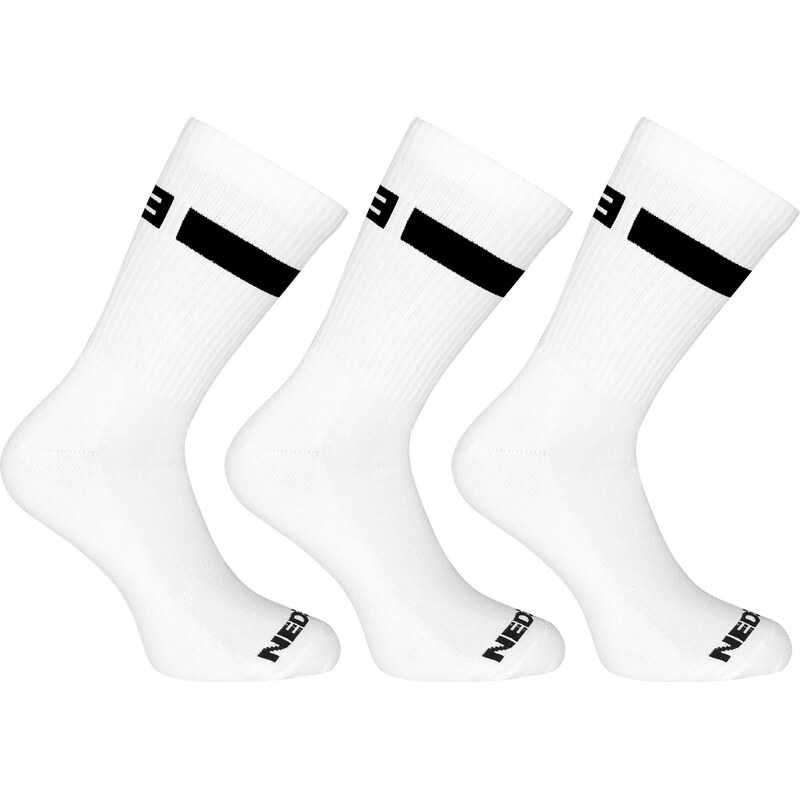 3PACK ponožky Nedeto sportovní vysoké bílé (3NOB1)
