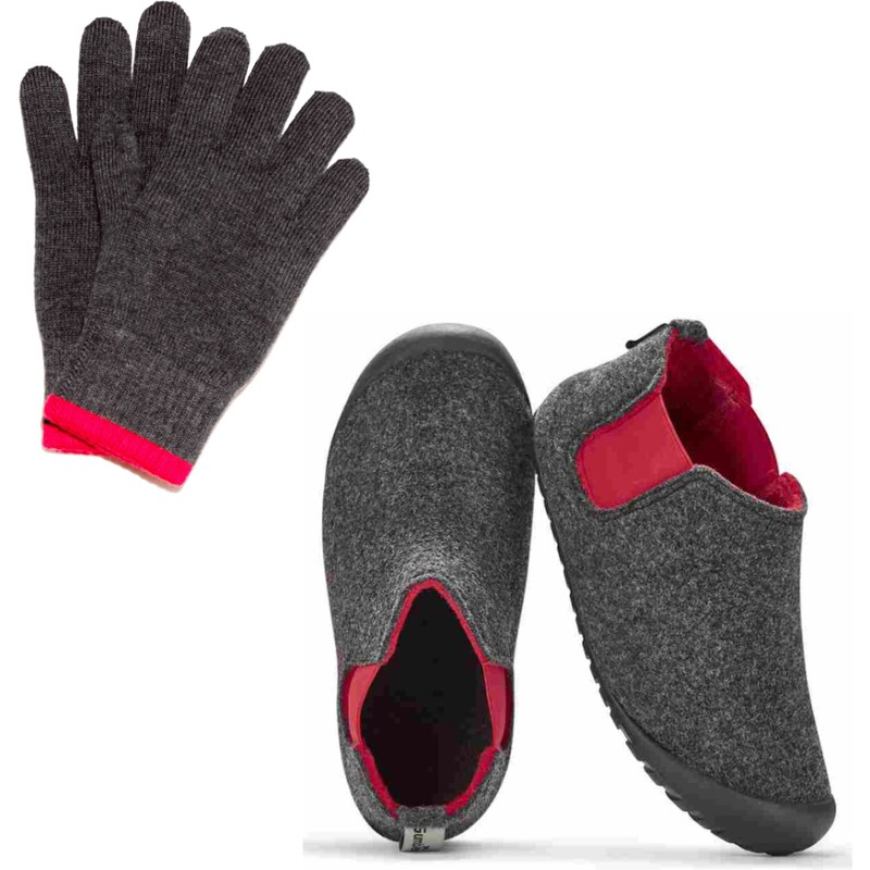 Zimní set Brumby + Merino rukavice Grey & Red
