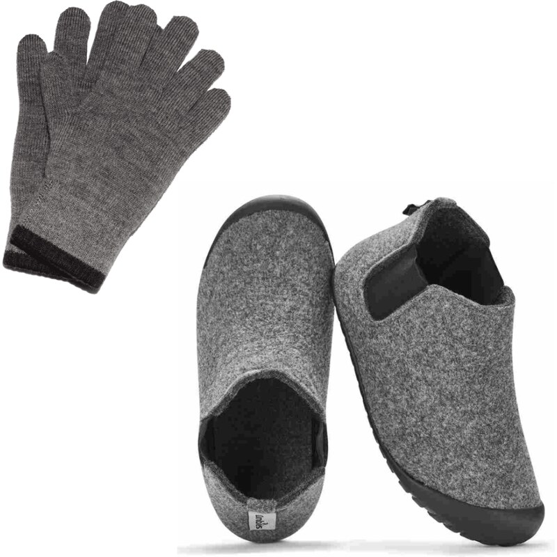Zimní set Brumby + Merino rukavice Grey & Charcoal