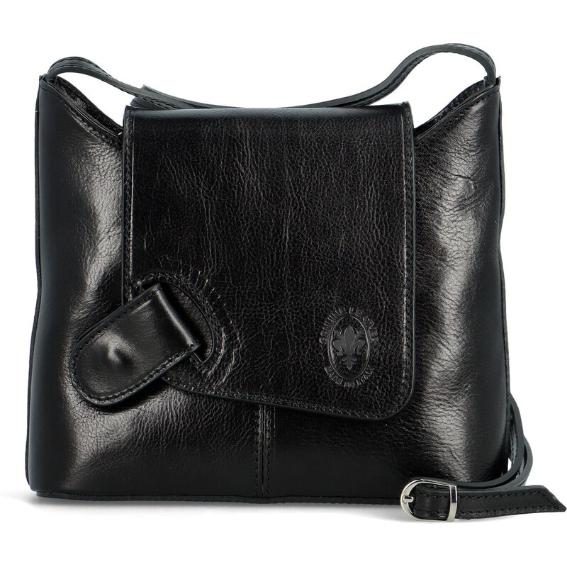 Delami Vera Pelle Dámská kožená crossbody kabelka černá - Delami