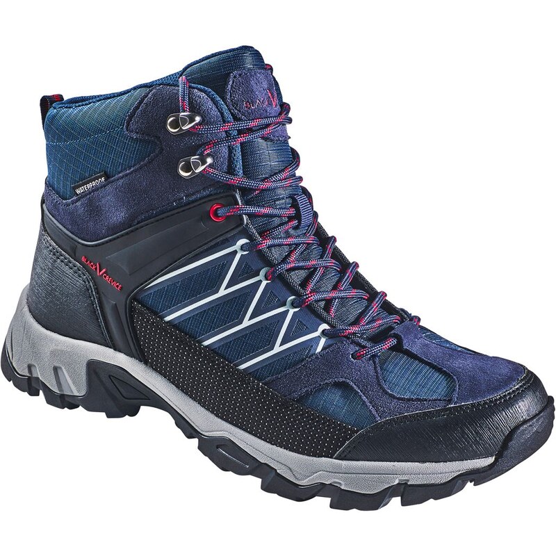 Trekové boty Black Crevice Men Trekking High Waterproof Blue-Red