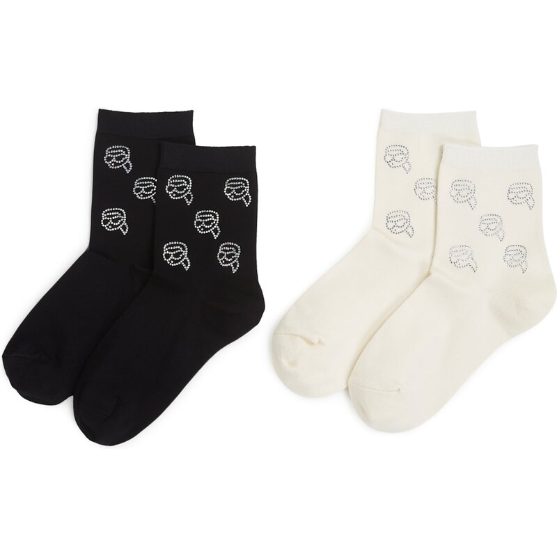 Karl Lagerfeld Ponožky RHINESTONE režná / černá