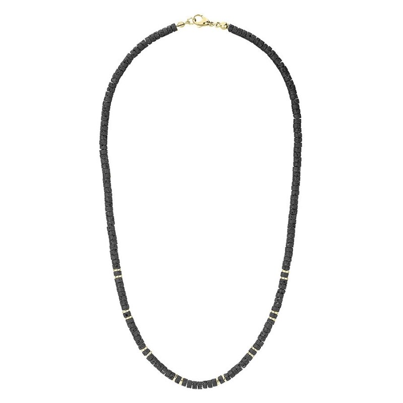 Manoki Pánský náhrdelník Martino Gold - 5 mm lávový kámen, hematit 102705551