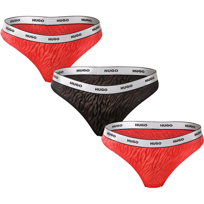 3PACK dámská tanga HUGO vícebarevná (50527213 962)
