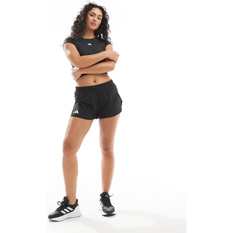 adidas performance adidas Running Adizero split shorts in black 102709055