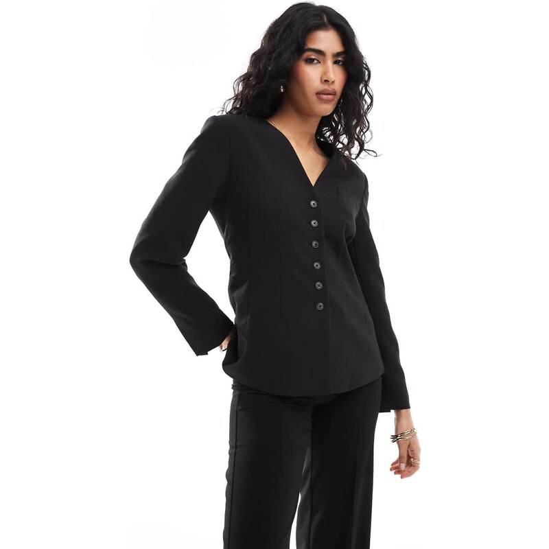 AWARE waisted blazer in black