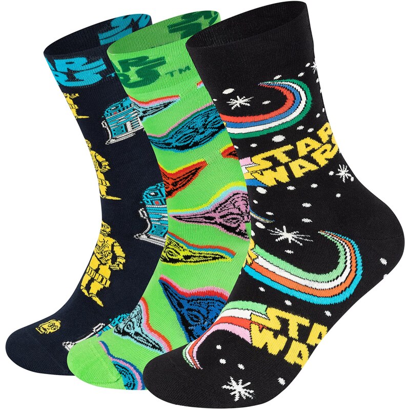 Happy Socks Ponožky STAR WARS námořnická modř / žlutá / jablko /