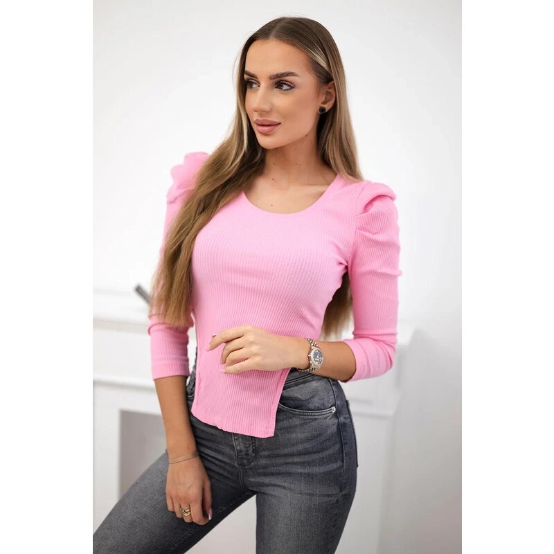 MladaModa Halenka s výkroji a nařasenými rukávy model 68932