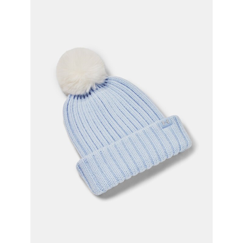 Čepice Under Armour W Halftime Pom Beanie-BLU - Dámské 102725992