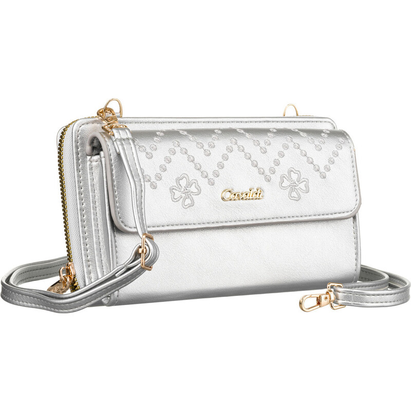 BASIC 4U Cavaldi Stříbrná peněženka s popruhem M751 93851283
