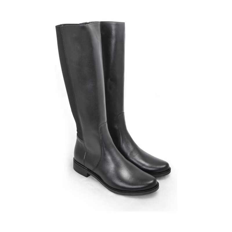 Elegantní kozačky s pružnou vsadkou Barton 24-2504 černá 102767242