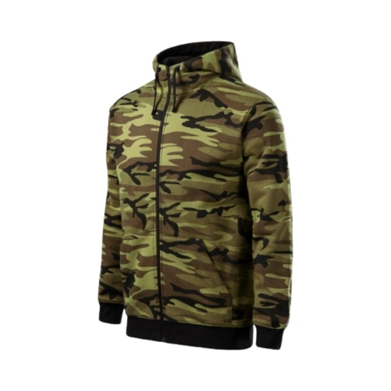 Pánská maskáčová mikina teplejší CAMO Zipper khaki Malfini