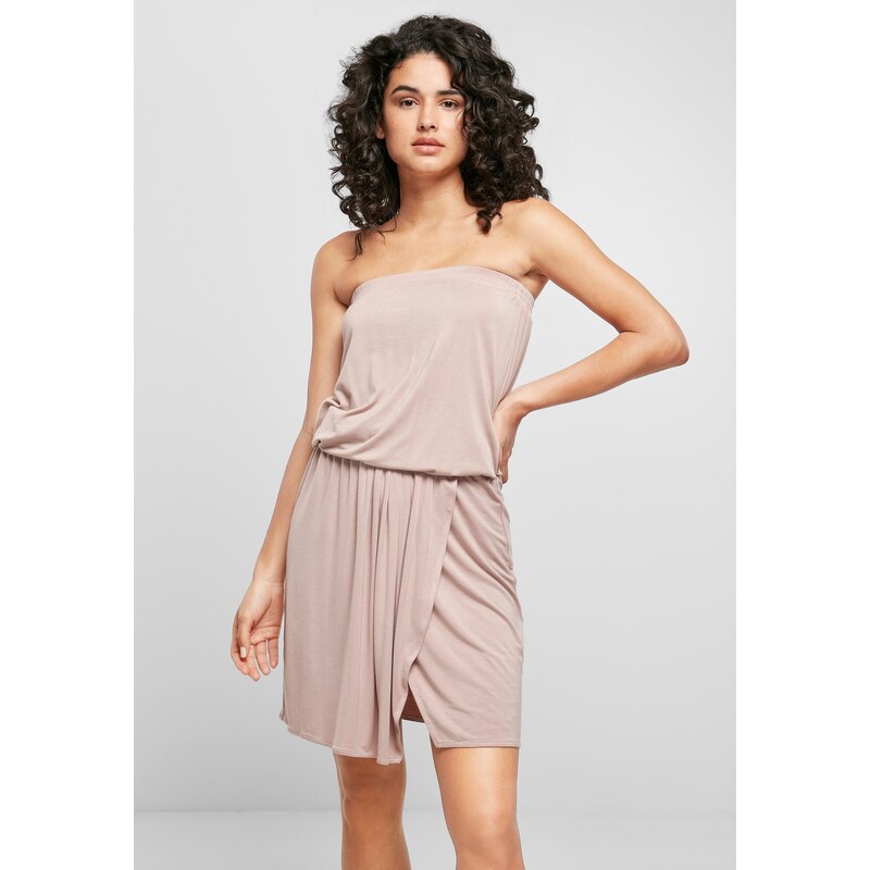 Urban Classics Dámské viskózové krátké bandeau šaty dukrose