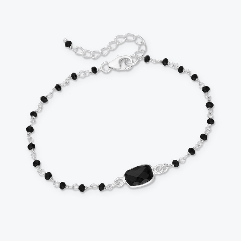 Estemia Stříbrný korálkový náramek Spinel - Ag925