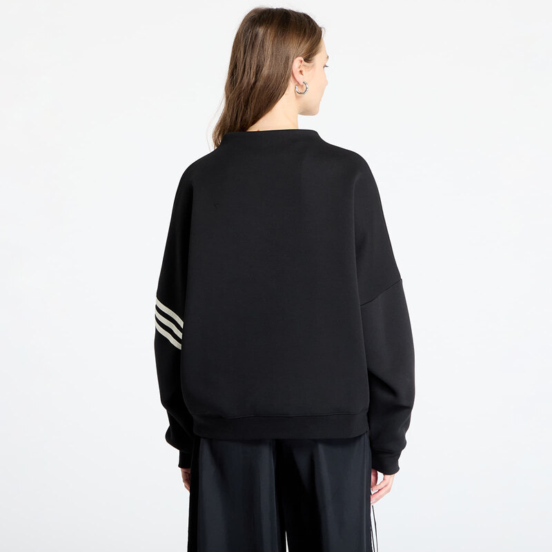 adidas Originals Mikina adidas Neuclassics Oversized Mock Neck Sweatshirt Black/ Cream White S