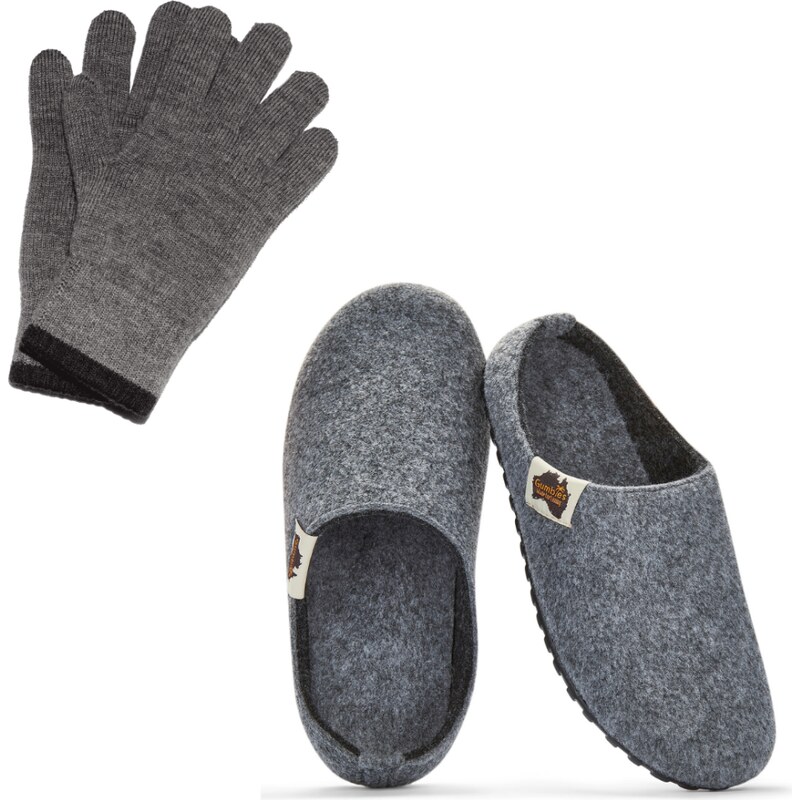 Zimní set Outback + Merino rukavice Grey & Black
