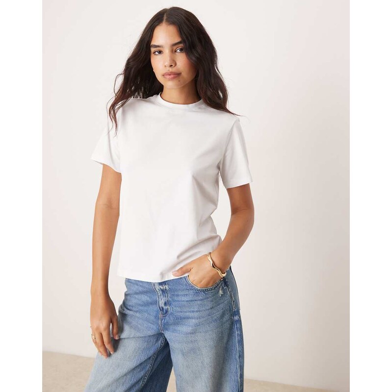 Vila oversized boyfriend fit t-shirt in white