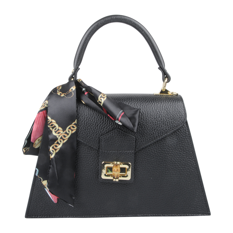 Černá kožená italská crossbody kabelka Flavia Nera NovaKabelka