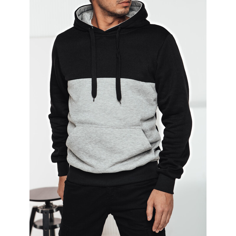 DStreet Pánská černo-šedá mMikina s kapucí