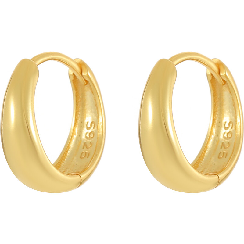 Olivie Stříbrné 12,5mm náušnice GOLD 9029