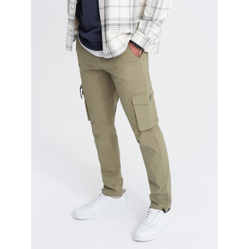 Ombre Mens STRAIGHT LEG cargo pants with triangle pocket pin -