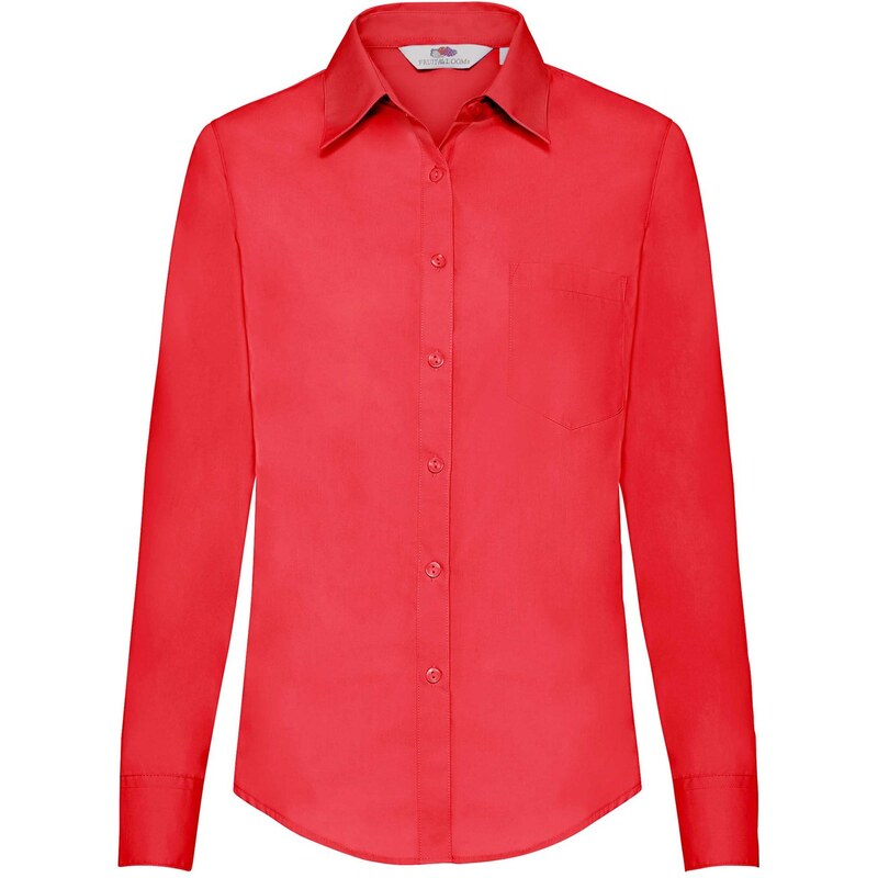FRUIT OF THE LOOM F17•LADIES LONG SLEEVE POPLIN SHIRT 102277854