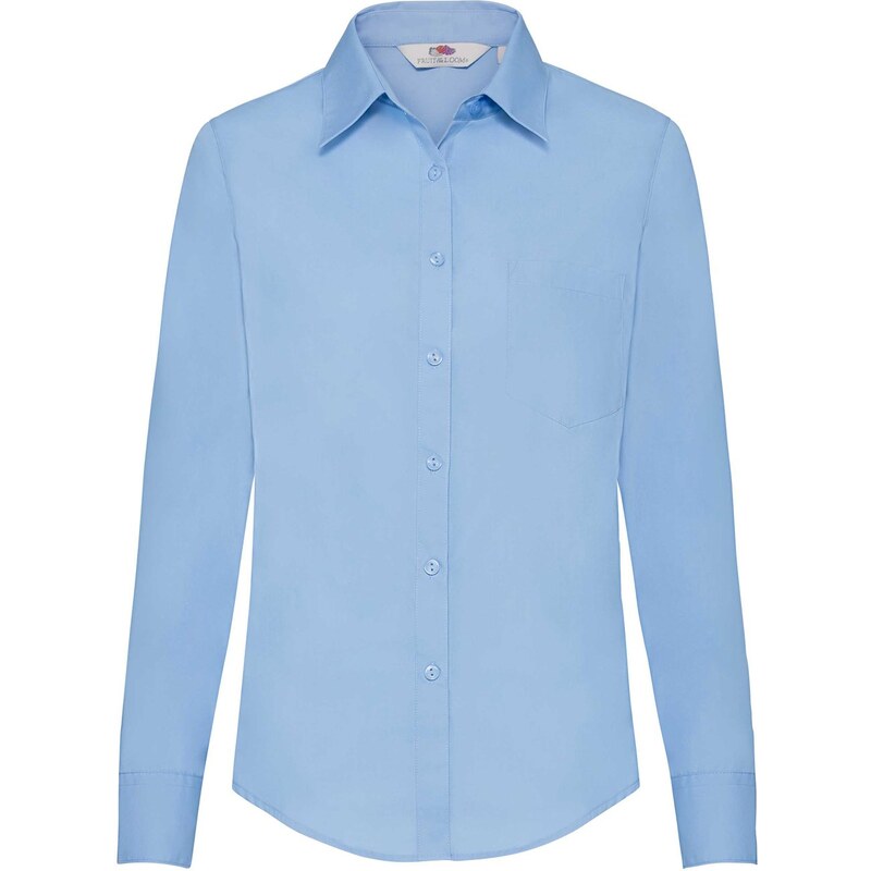 FRUIT OF THE LOOM F17•LADIES LONG SLEEVE POPLIN SHIRT 102376556