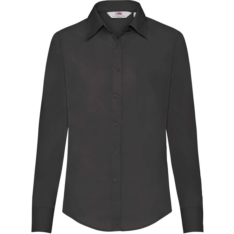 FRUIT OF THE LOOM F17•LADIES LONG SLEEVE POPLIN SHIRT 102446900