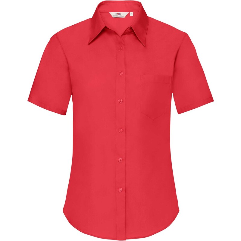 FRUIT OF THE LOOM F18•LADIES SHORT SLEEVE POPLIN SHIRT 102446905