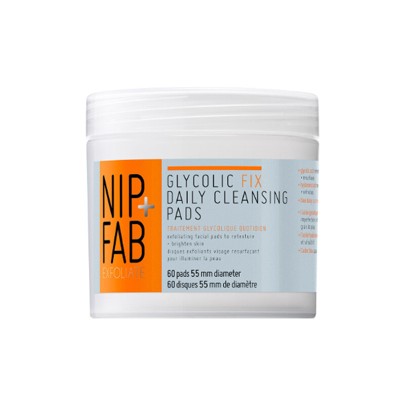 NIP + FAB Čistící pleťové peelingové tampóny Glycolic (Daily Cleansing Pads) 60 ks