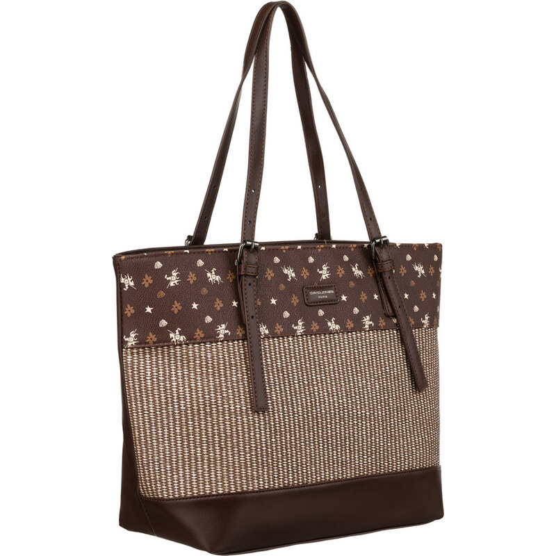 David Jones Hnědá vzorovaná shopper kabelka s nastavitelnou rukojetí 100033252