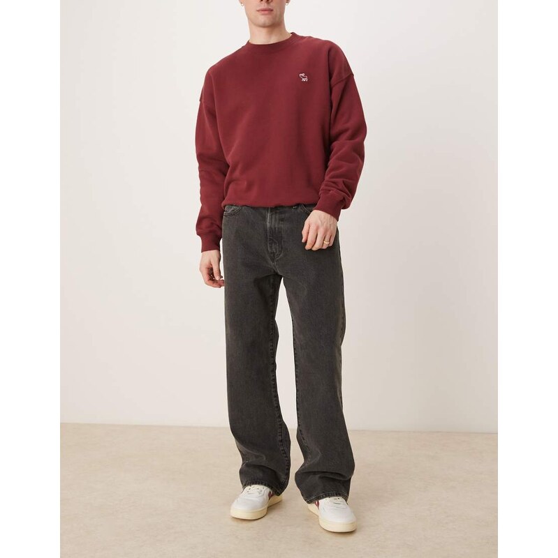 Abercrombie & Fitch baggy jeans in washed black 102955338