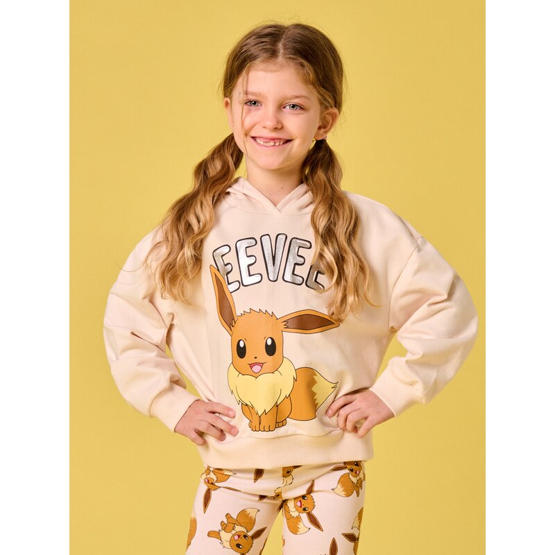Sinsay - Mikina s potiskem Pokémon - béžová