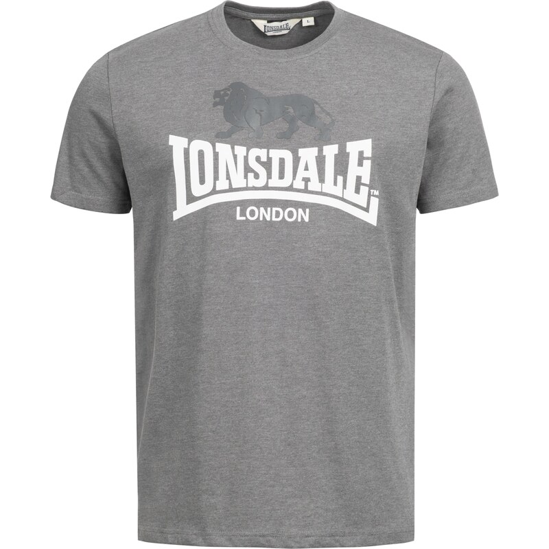 LONSDALE Tričko Gargrave tmavě šedá / bílá