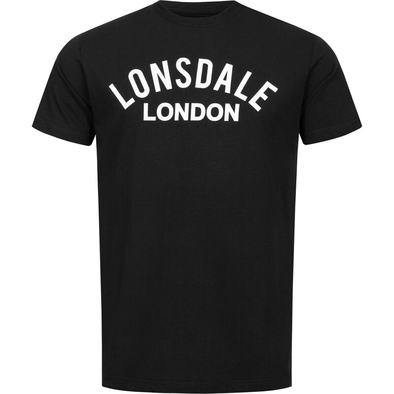 LONSDALE Tričko Bradfield černá / bílá