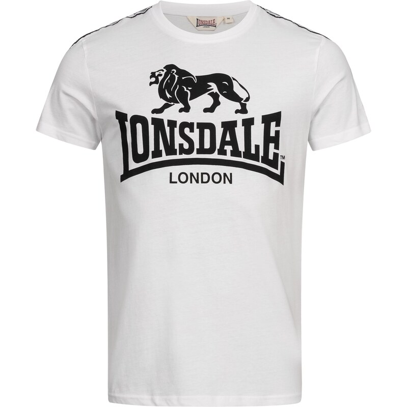 LONSDALE Tričko Sheviock černá / bílá