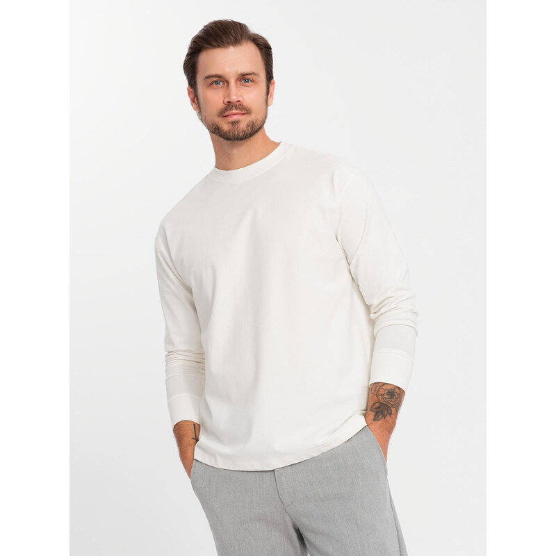 Ombre Mens cotton LOOSE FIT longsleeve with round neckline -