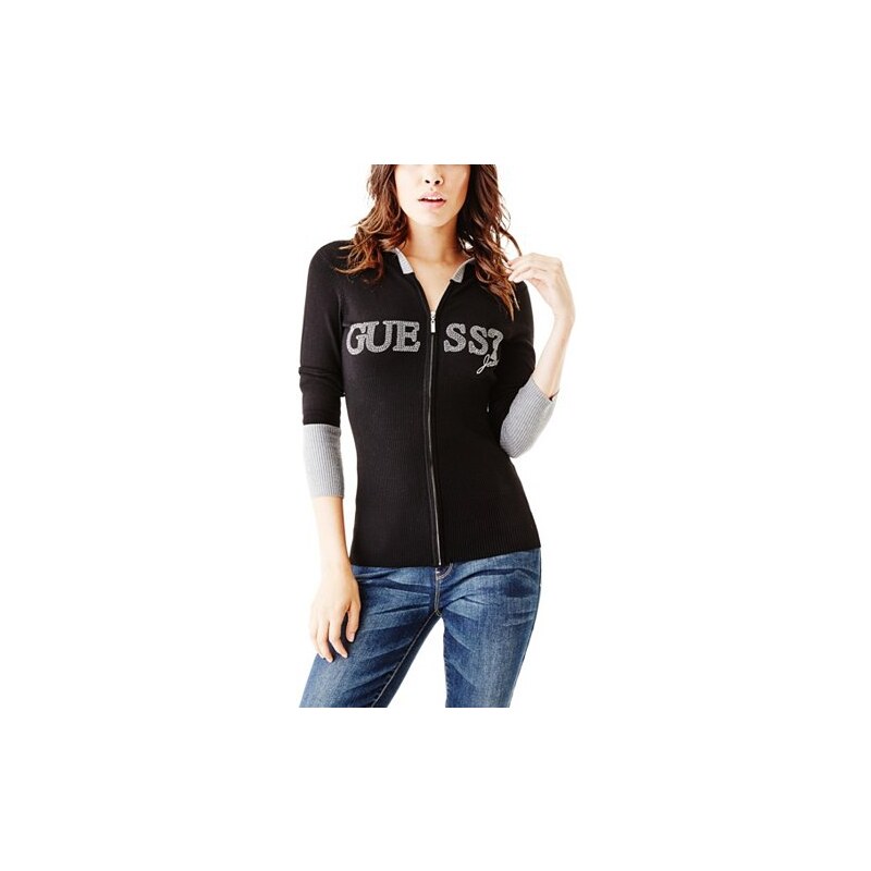 Svetr Guess Eriel Logo Sweater jet black multi