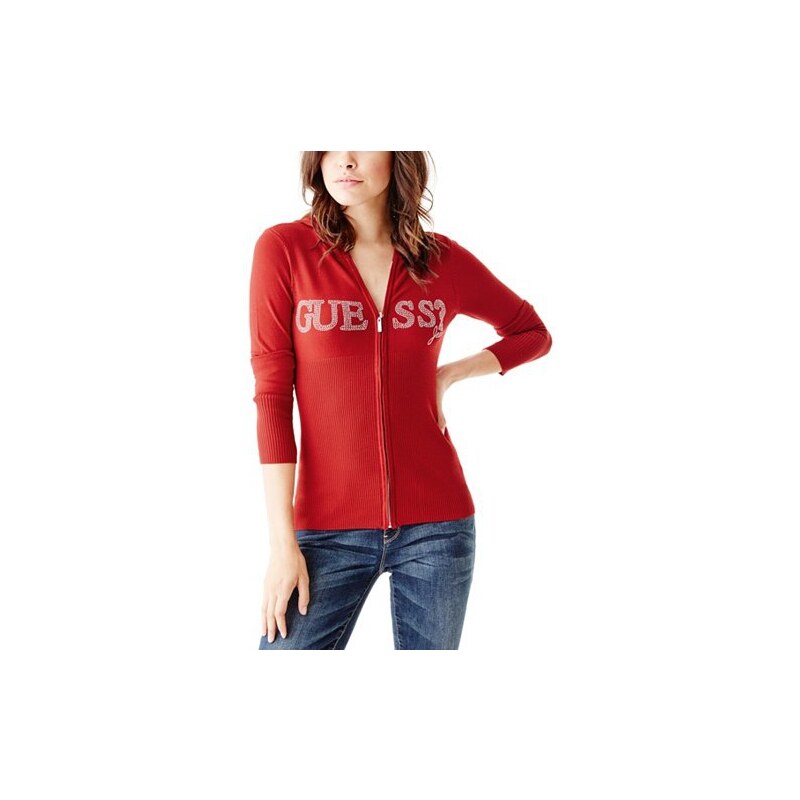Svetr Guess Eriel Logo Sweater heartache red