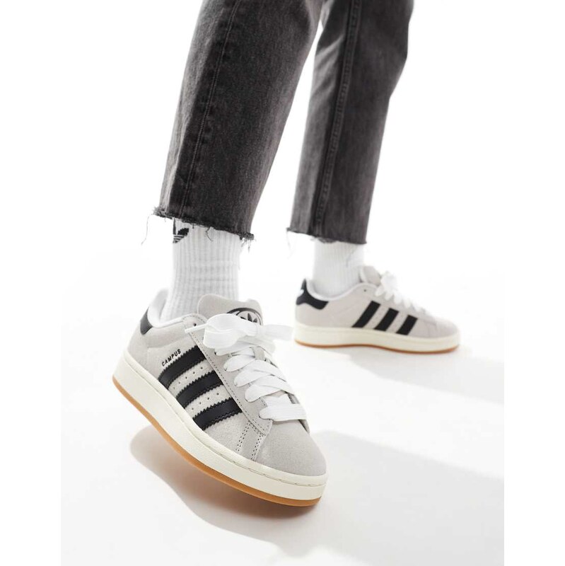 adidas Originals Campus 00s trainers in light grey and black-White