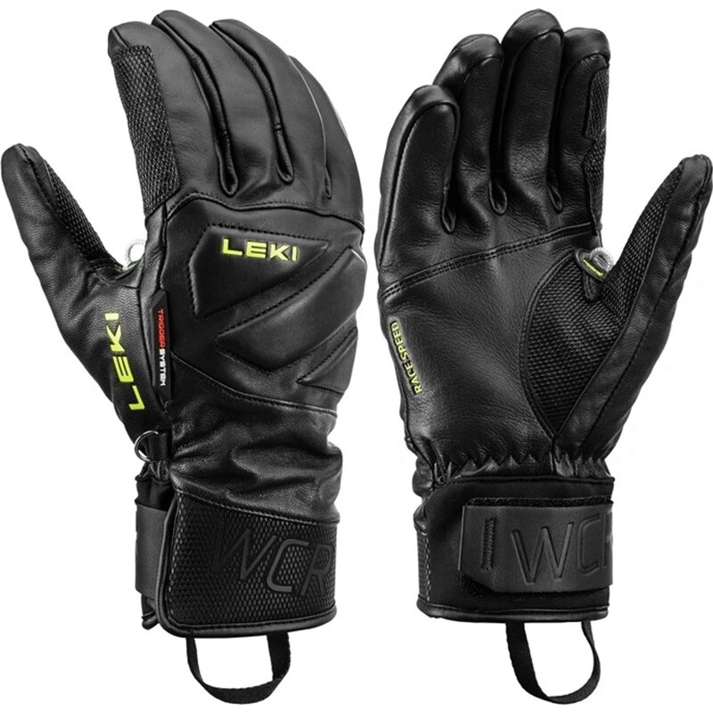 Rukavice lyžařské Leki WCR Venom Speed 3D Velikost: 10,5 černá/žlutá 103017460
