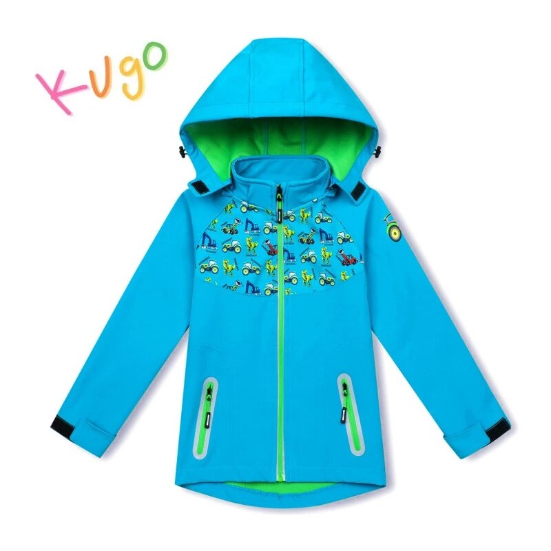 Chlapecká softshellová bunda KUGO tyrkysová HK3121