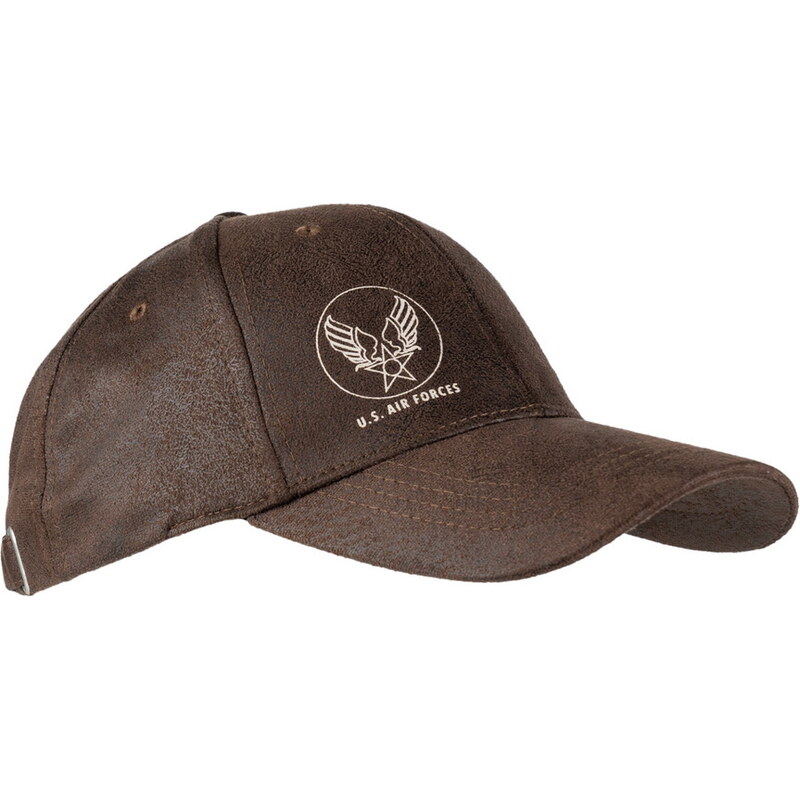 FOSTEX Kšiltovka Baseball U.S.Air Force Leather Look (PU) hnědá