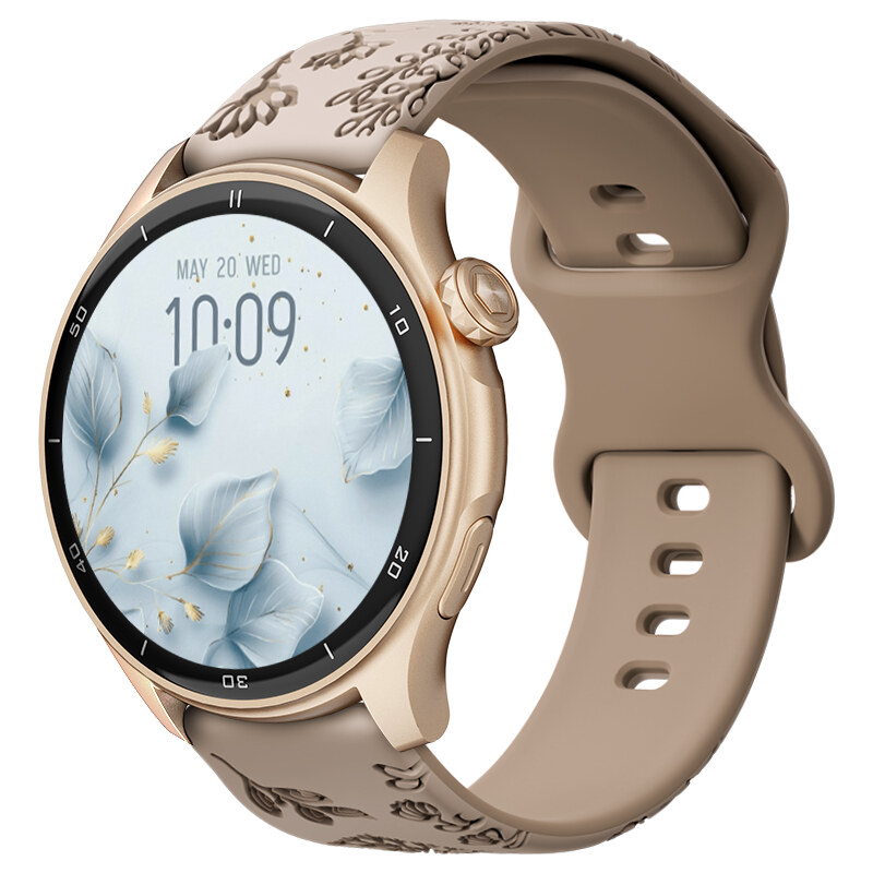 Chytré hodinky Madvell Talon 2 s GPS a bluetooth voláním pudrově zlaté se silikonovým řemínkem pampeliška