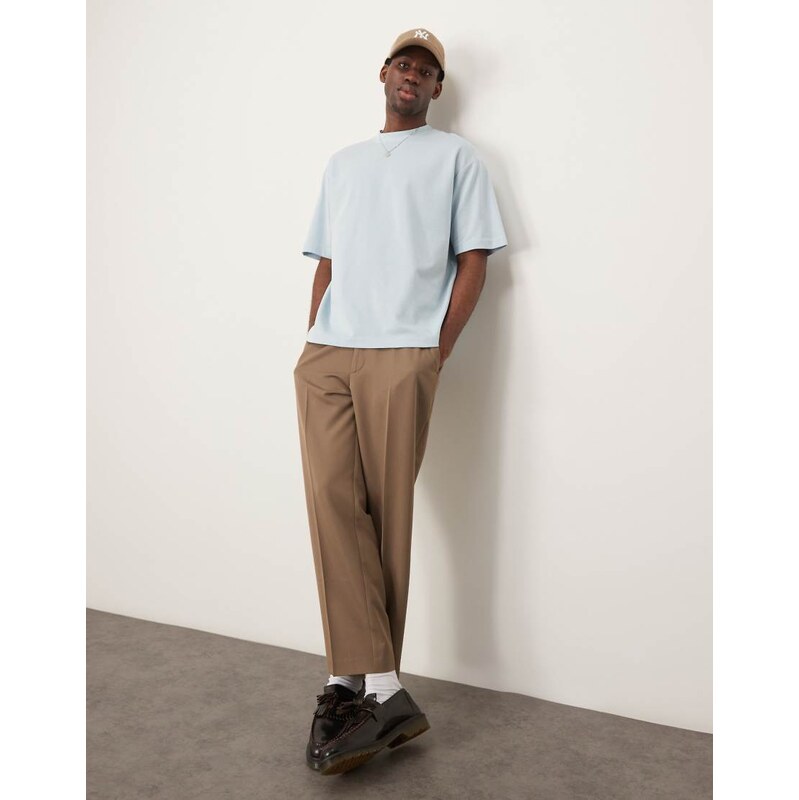 Selected oversized heavy weight t-shirt in light blue