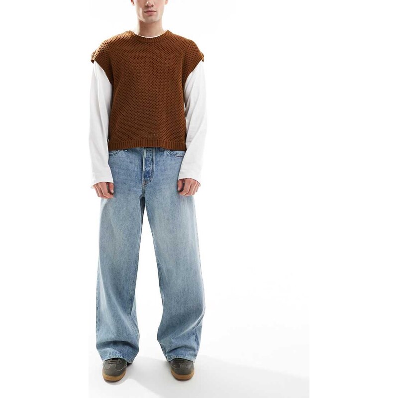 Jack & Jones Dave wide fit jeans in light blue